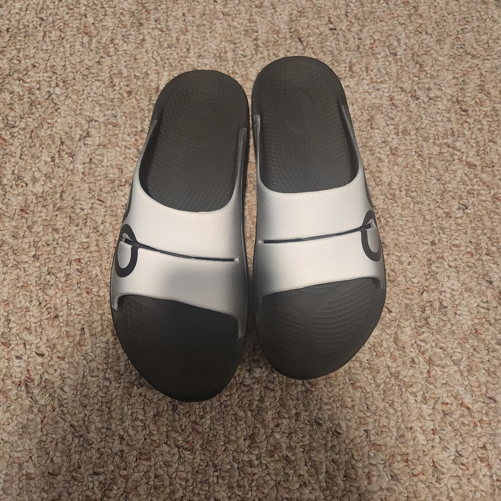 Black and White Slide Sandals